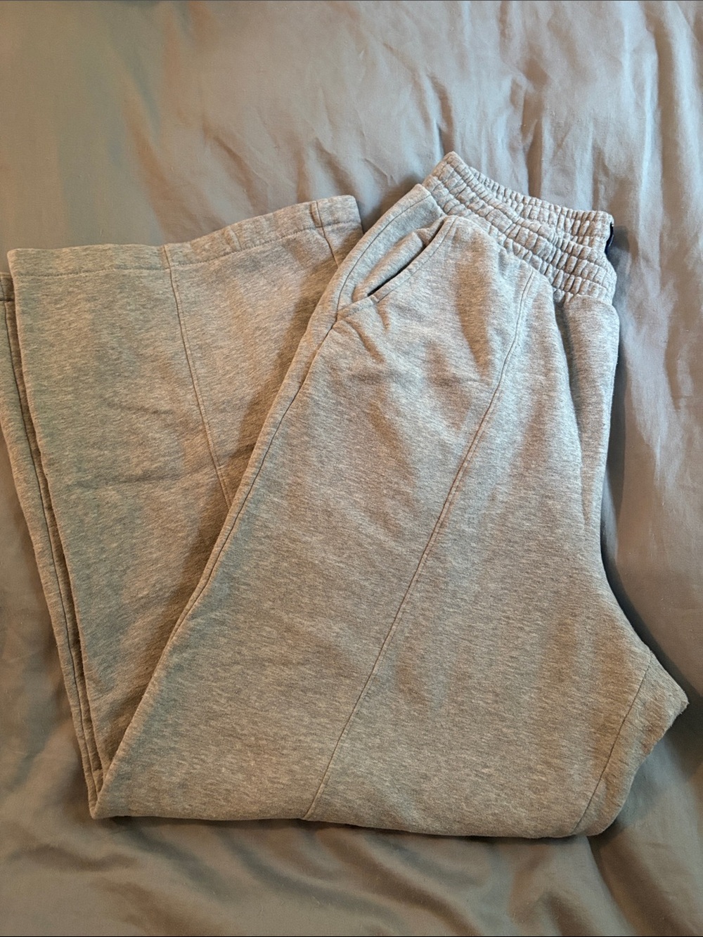 Heather Gray Sweatpants with Elastic Waistband